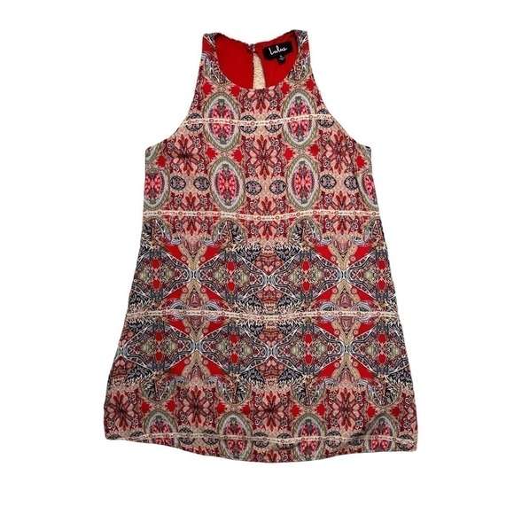 Lulu’s Design Major Red Print Swing Mini Dress US M - Picture 2 of 6